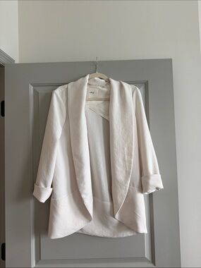 Wilfred Cream Open-Front Shawl Collar Blazer